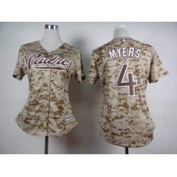 Women's San Diego Padres #4 Wil Myers Alternate Camo 2015 MLB Cool Base Jersey