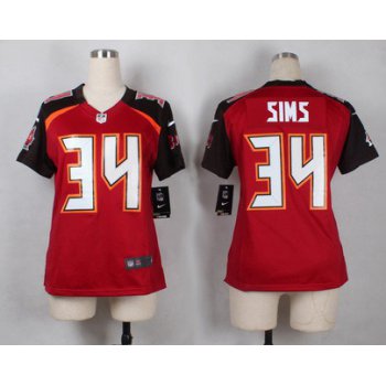 Women's Tampa Bay Buccaneers #34 Charles Sims Red Team Color NFL Nike Game Jersey