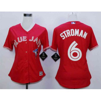 Women's Toronto Blue Jays #6 Marcus Stroman Red Women New Cool Base Jersey