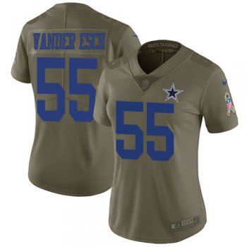 Nike Cowboys #55 Leighton Vander Esch Olive Women's Stitched NFL Limited 2017 Salute to Service Jersey