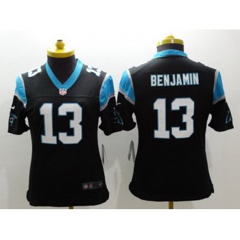 Women's Carolina Panthers #13 Kelvin Benjamin Black Team Color NFL Nike Limited Jersey