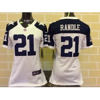 Women's Dallas Cowboys #21 Joseph Randle White Thanksgiving Alternate NFL Nike Game Jersey