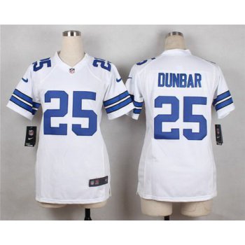 Women's Dallas Cowboys #25 Lance Dunbar White Road NFL Nike Game Jersey