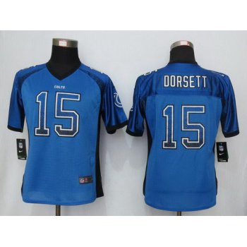 Women's Indianapolis Colts #15 Phillip Dorsett Royal Blue Drift Fashion NFL Nike Jersey