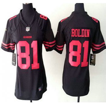 Women's San Francisco 49ers #81 Anquan Boldin Black Alternate 2015 NFL Nike Game Jersey