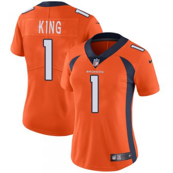 Nike Broncos #1 Marquette King Orange Team Color Women's Stitched NFL Vapor Untouchable Limited Jersey