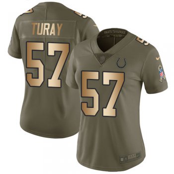 Nike Colts #57 Kemoko Turay Olive Gold Women's Stitched NFL Limited 2017 Salute to Service Jersey