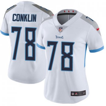 Nike Titans #78 Jack Conklin White Women's Stitched NFL Vapor Untouchable Limited Jersey