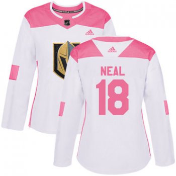 Adidas Vegas Golden Knights #18 James Neal White Pink Authentic Fashion Women's Stitched NHL Jersey