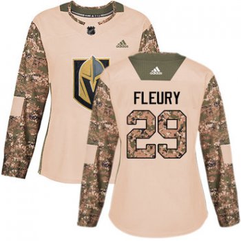 Adidas Vegas Golden Knights #29 Marc-Andre Fleury Camo Authentic 2017 Veterans Day Women's Stitched NHL Jersey