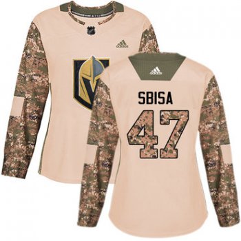 Adidas Vegas Golden Knights #47 Luca Sbisa Camo Authentic 2017 Veterans Day Women's Stitched NHL Jersey
