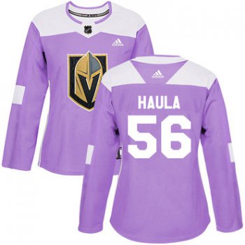 Adidas Vegas Golden Knights #56 Erik Haula Purple Authentic Fights Cancer Women's Stitched NHL Jersey