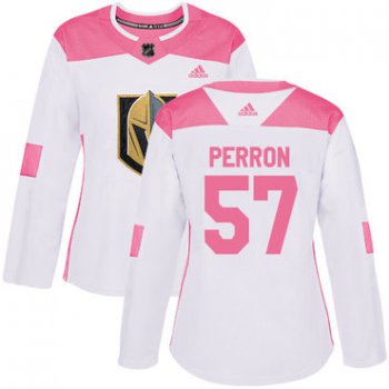 Adidas Vegas Golden Knights #57 David Perron White Pink Authentic Fashion Women's Stitched NHL Jersey
