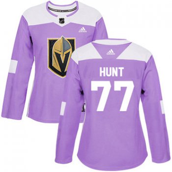 Adidas Vegas Golden Knights #77 Brad Hunt Purple Authentic Fights Cancer Women's Stitched NHL Jersey
