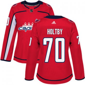 Adidas Washington Capitals #70 Braden Holtby Red Home Authentic Women's Stitched NHL Jersey