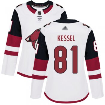 Arizona Coyotes #81 Phil Kessel White Road Authentic Women's Stitched Hockey Jersey