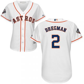 Astros #2 Alex Bregman White Home 2019 World Series Bound Women's Stitched Baseball Jersey