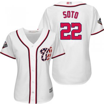 Nationals #22 Juan Soto White Home 2019 World Series Bound Women's Stitched Baseball Jersey