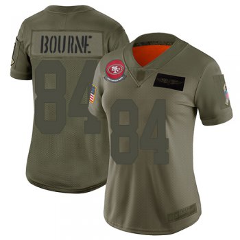 San Francisco 49ers Women's #84 Kendrick Bourne Olive Limited 2019 Salute to Service Jersey