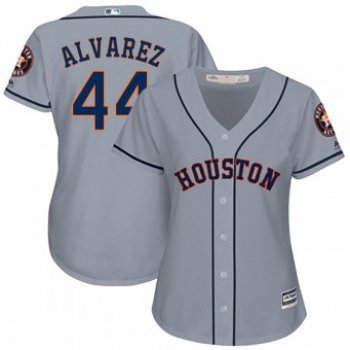 Women's Replica Houston Astros #44 Yordan Alvarez Majestic Cool Base Road Gray Jersey