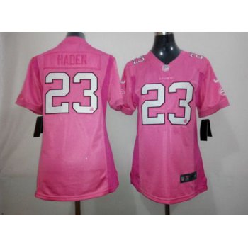 Women's Cleveland Browns #23 Joe Haden Pink Love Jersey