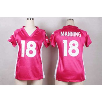 Women's Denver Broncos #18 Peyton Manning 2015 Pink With Diamonds Jersey