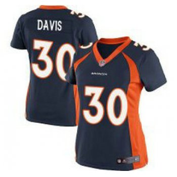 Women's Denver Broncos #30 Terrell Davis Navy Blue Retired Player NFL Nike Game Jersey