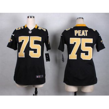 Women's New Orleans Saints #75 Andrus Peat Nike Black Game Jersey