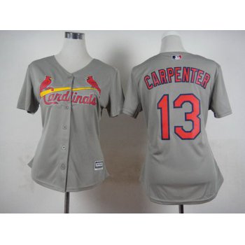 Women's St. Louis Cardinals #13 Matt Carpenter Gray Jersey