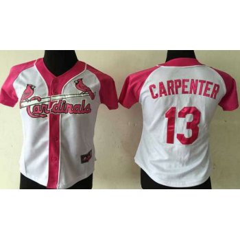 Women's St. Louis Cardinals #13 Matt Carpenter White Fashion Womens By Majestic Athletic Jersey
