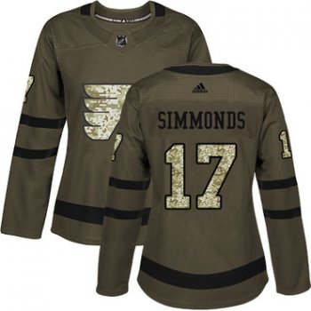 Adidas Philadelphia Flyers #17 Wayne Simmonds Green Salute to Service Women's Stitched NHL Jersey