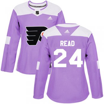 Adidas Philadelphia Flyers #24 Matt Read Purple Authentic Fights Cancer Women's Stitched NHL Jersey