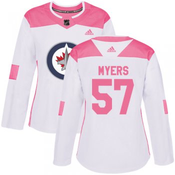 Adidas Winnipeg Jets #57 Tyler Myers White Pink Authentic Fashion Women's Stitched NHL Jersey