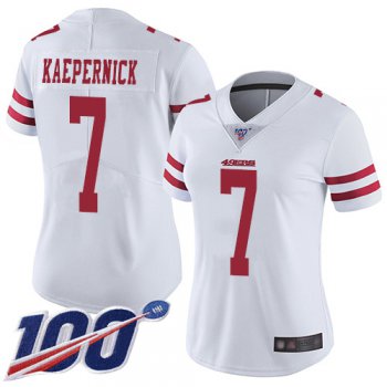 Nike 49ers #7 Colin Kaepernick White Women's Stitched NFL 100th Season Vapor Limited Jersey
