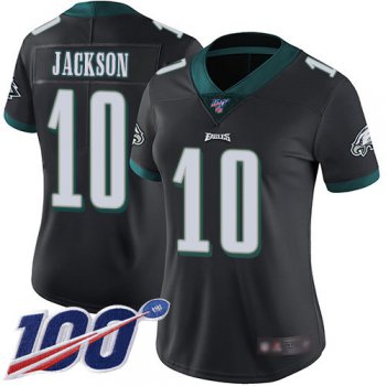 Nike Eagles #10 DeSean Jackson Black Alternate Women's Stitched NFL 100th Season Vapor Limited Jersey