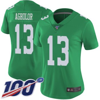 Nike Eagles #13 Nelson Agholor Green Women's Stitched NFL Limited Rush 100th Season Jersey