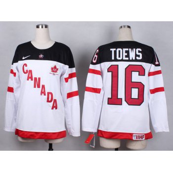 2014/15 Team Canada #16 Jonathan Toews White 100TH Womens Jersey