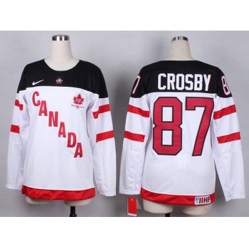 2014/15 Team Canada #87 Sidney Crosby White 100TH Womens Jersey