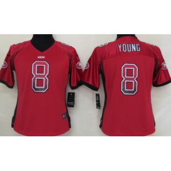 Nike San Francisco 49ers #8 Steve Young Drift Fashion Red Womens Jersey