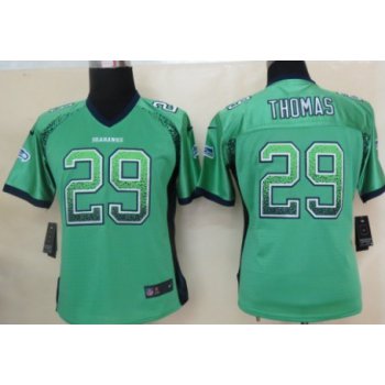 Nike Seattle Seahawks #29 Earl Thomas Drift Fashion Green Womens Jersey