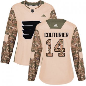 Adidas Philadelphia Flyers #14 Sean Couturier Camo Authentic 2017 Veterans Day Women's Stitched NHL Jersey