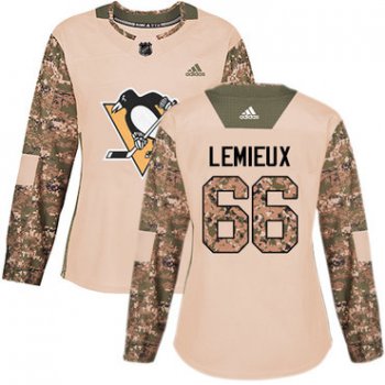 Adidas Pittsburgh Penguins #66 Mario Lemieux Camo Authentic 2017 Veterans Day Women's Stitched NHL Jersey