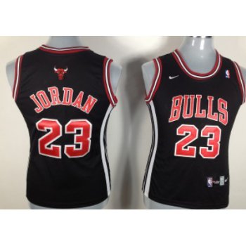 Chicago Bulls #23 Michael Jordan Black Womens Jersey