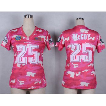 Nike Philadelphia Eagles #25 LeSean McCoy 2014 Salute to Service Pink Camo Womens Jersey