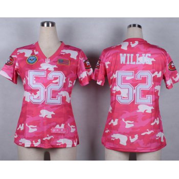 Nike San Francisco 49ers #52 Patrick Willis 2014 Salute to Service Pink Camo Womens Jersey