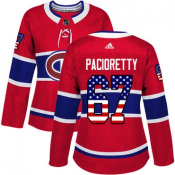 Adidas Montreal Canadiens #67 Max Pacioretty Red Home Authentic USA Flag Women's Stitched NHL Jersey