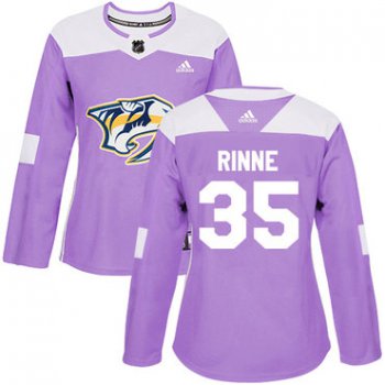 Adidas Nashville Predators #35 Pekka Rinne Purple Authentic Fights Cancer Women's Stitched NHL Jersey
