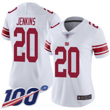 Nike Giants #20 Janoris Jenkins White Women's Stitched NFL 100th Season Vapor Limited Jersey
