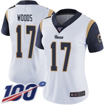 Nike Rams #17 Robert Woods White Women's Stitched NFL 100th Season Vapor Limited Jersey
