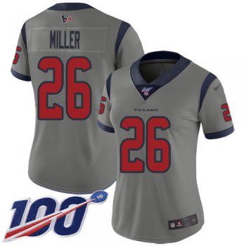 Nike Texans #26 Lamar Miller Gray Women's Stitched NFL Limited Inverted Legend 100th Season Jersey